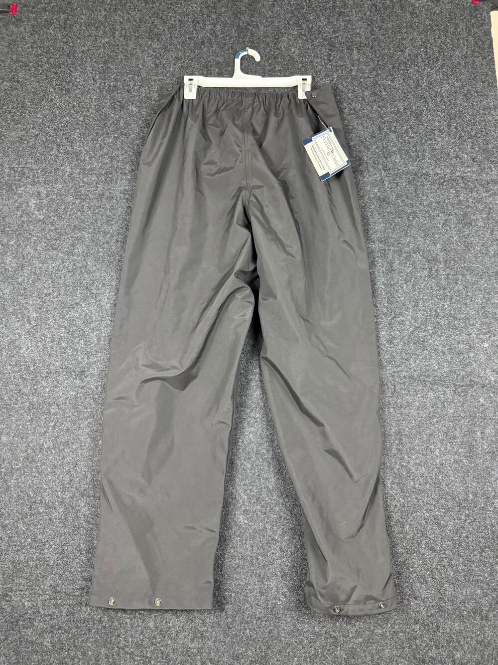 Flying Cross Rain Pants Large Regular Black Waterproof Side Zip NWT Nylon